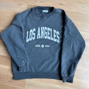 Anine Bing Charcoal 'Los Angeles' Graphic Sweatshirt